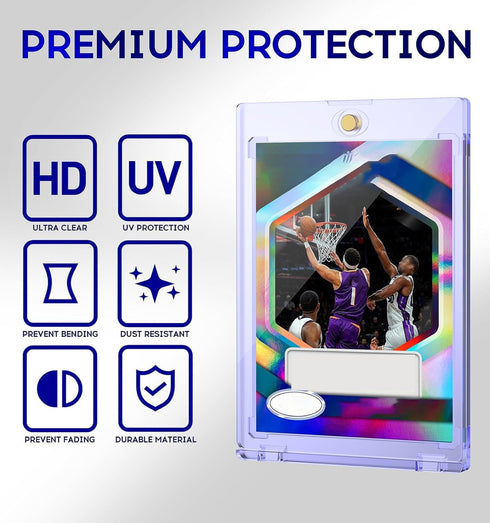 Basthalan 50ct 35pt Magnetic Card Holder, One Touch Card Holder, U-V Protectors Hard Plastic for Trading Cards, Magnet
