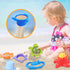 TECHNOK Baby Bath Toys for Toddlers, 12 pcs Rainbow Stacking Cups, Bath Boats, Train, Watering Can, Sea Animal Shapes