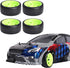 12mm Hex RC Drift Car Wheels and Hard Slick Tires for 1/10 Scale, Set of 4