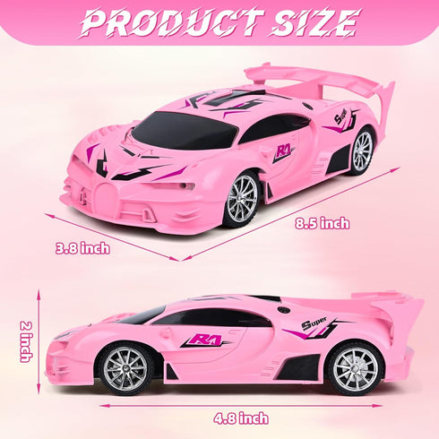 6 7 8-12,1/18 Pink Remote Control Car for Girls, Rechargeable High Speed Drift RC Cars Toys Gifts for Girl Age Super