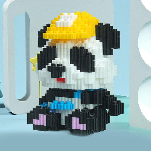 Larcele Micro Building Blocks Animal Set - DIY Mini 3D Building Toy Bricks, 378 Dots KLJM-10 (Spring Panda)