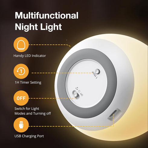 Night Light for Kids by JolyWell - Baby Egg Light with 7 Colors Changing Mode & Stepless Dimming