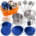 Kids Play Kitchen Toy Accessories Set, Toddler Cooking Playset with Colorful Stainless Steel Pots and Pans, Birthday