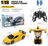 2.4GHz 360 4-12 Blackma Transform RC Car Toy - Remote Control Car with Flashing Lights, One-Button Deformation
