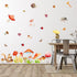 Watercolor Mushroom Wall Decals Colorful Mushroom Wall Stickers Cute Animal Autumn Leaf Wall Stickers Peel and Stick