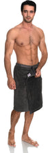 TowelSelections Men's Cotton Shower Wrap - Adjustable Spa Bath Towel (Velour)