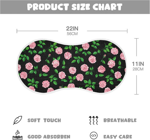 GOODOLD Set 2 Pack Black Rose Pattern Muslin Baby Burp Cloths - Super Absorbent and Soft Burping Rags - Cotton Burp