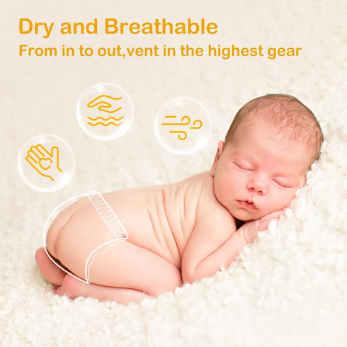 Pack 4(22~37lb), 56 Count Babycozy Baby Diapers Portable Size Bouncy Soft Diapers Disposable Hypoallergenic Diapers