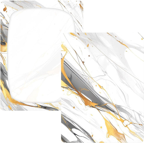 Bseiialft 52 28 White Gray Gold Marble Crib Sheets for Boys Girls Soft and Breathable Cotton Baby Sheets for Standard
