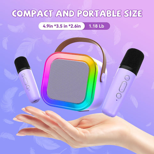 CscyyAmz 4 5 6 7 8+ 2 Mini Karaoke Machine for Kids Girls Boys - Birthday Gifts for Ages Year Old - Portable Bluetooth