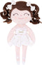Gloveleya Baby Dolls Soft Snuggly Curly Hair Ballerina Doll, Plush Ballet Doll with Lace Mesh Dress, White 14 inches