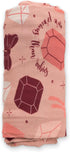 Ellie Sue Rubies Stretch Swaddle Blanket Soft Bamboo Blend Baby Swaddle, 47 x 47
