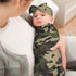 Sozzjile Set, Camo Baby Stuff Swaddle Blanket with Headband and Beanie Newborn Swaddle Sacks Infant Shower Gift