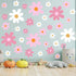 12 TaoBary Sheet Daisy Wall Sticker Decal Removable Cute Daisy Bedroom Room Decor Flower Wall Sticker Pink White Flower