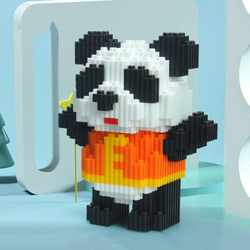 Larcele Micro Building Blocks Animal Set - DIY Mini 3D Building Toy Bricks, 299 Dots KLJM-10 (Yellow Panda)