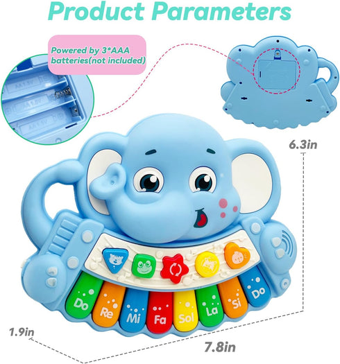 AZJMTLW 18+ Baby Music Toys for Toddlers, Light Up Music Baby Toys for Months Early Learning Educational Piano Keyboard