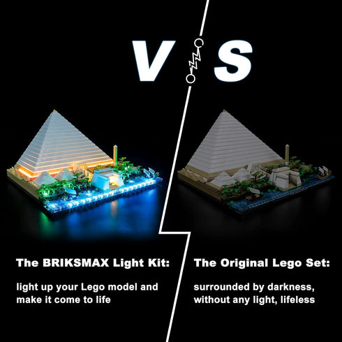 BRIKSMAX LED Lighting Kit for LEGO-21058 Great Pyramid of Giza, Compatible with Architecture Building Blocks