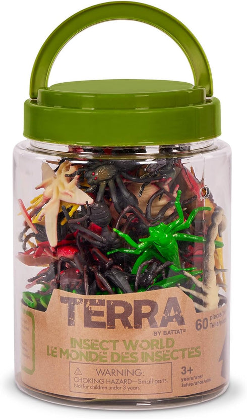 60pcs Playset 3+ Terra by Battat Insects & Bugs Toy Tube Mini Plastic Creepy Crawly Animal Figurines for Kids Realistic