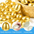 36PCS 2.36" TURNMEON Plastic Golden Easter Eggs, Fillable Empty Gold Easter Eggs Bulk for Easter Basket Stuffers