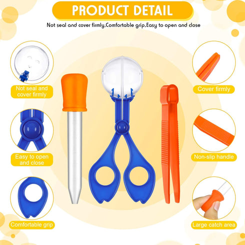 18 Pieces Fine Motor Skill Toys, 6 Handy Scoopers, 6 Jumbo Tweezers, 6 Rubber Tipped Droppers for Science Learning