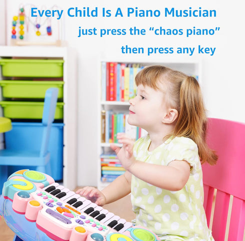 24 1-4 Toddler Piano Toy Keyboard, Keys Toy Piano for Baby, Multifunctional Baby Pianos Girl Toys Kids Keyboard