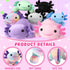 REUCLOTHIM Axolotl Plush Toy,Soft Cute Axolotl Stuffed Animal Plushies,Axolotl Stuffed Animal Toy for Kids, Cute