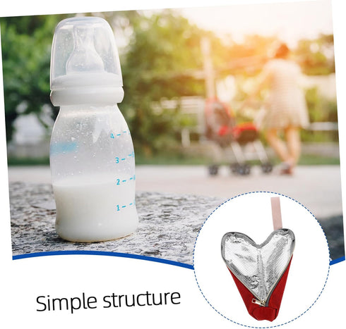 Beaupretty Portable Bottle Warmer Bag with Insulation Aluminum Liner Stroller Hanging Milk Tote for Travel Keeps Breast