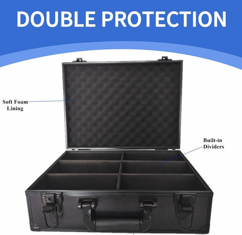 Toploaders Storage Box Holds 600+ 35PT 3"x4" Standard Toploaders, Aluminum Alloy Case for 2000+ Trading Cards (Black)