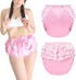 Littleforbig Washable Reusable Waterproof Ruffled Lace Bow Pretty in Pink Satin Over