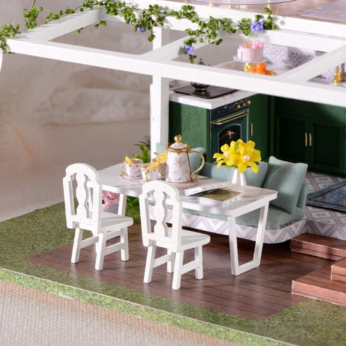 GuDoQi DIY Miniature Dollhouse Kit, 1:24 Scale Tiny House with Music, Great Handmade Crafts Gift