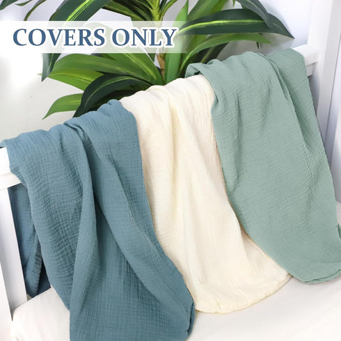 Muslin Baby Lounger Cover Soft Organic Cotton Slipcover for Baby Boys and Girls (Blue)