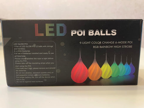 LED Poi Balls Set for Children and Adults - Luminous Premium Toy for Beginners & Professionals, Juggling Set