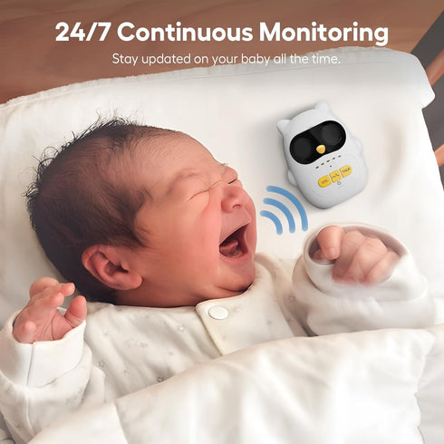 H HOSMART 1000Ft Audio Baby Monitor with Rechargeable Battery, Full-Duplex Wireless Intercom with Range, Baby Monitor