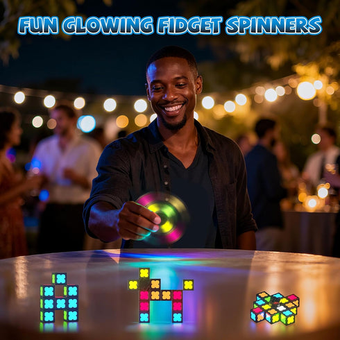Mini-13 2x2x2 Cube-4 1 Magnetic Fidget Spinner Blocks, Glow Magnet Cube & Transformable Fidget Spinner & Infinity Cube