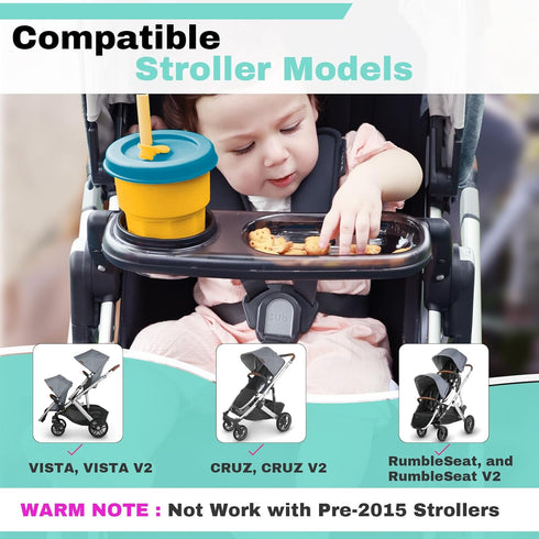 V2/Vista V3/Cruz/Cruz V2/ V2, Snack Tray Fits for UPPAbaby Vista/Vista RumbleSeat/RumbleSeat Stroller Tray with Cup