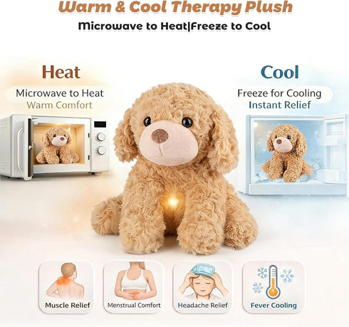 Coolable & Microwavable Dog Stuffed Animal, Weighted Stuffed Animals Plush for Kids, Women, Girls, Lavender Scent Dog