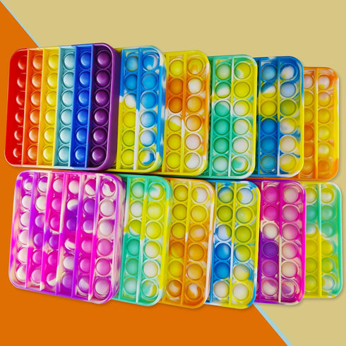 SOKRUXA 24 PCS Pop Fidget Sensory Toys for Party Favors, Stress Relief Pressure Relieving Toys for Kids, Birthday Gifts