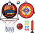2 in 1 Basketball Hoop and Dart Board - 14" for Kids, Sports & Outdoor Play, Birthday Gift Toys for Ages 3-10, Party