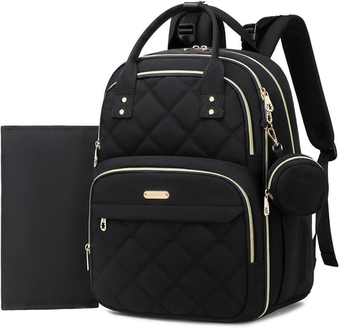ViveVoy Diaper Bag Backpack, Travel Essential Baby Bag, Multi-Functional Waterproof Quilted Diaper Bag,