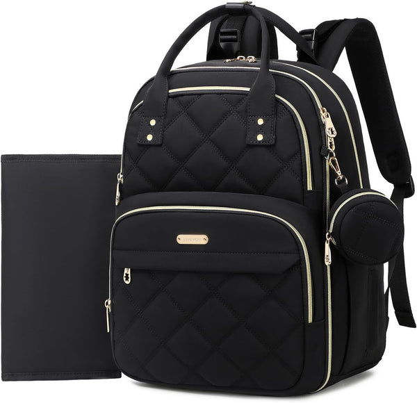 ViveVoy Diaper Bag Backpack, Travel Essential Baby Bag, Multi-Functional Waterproof Quilted Diaper Bag,