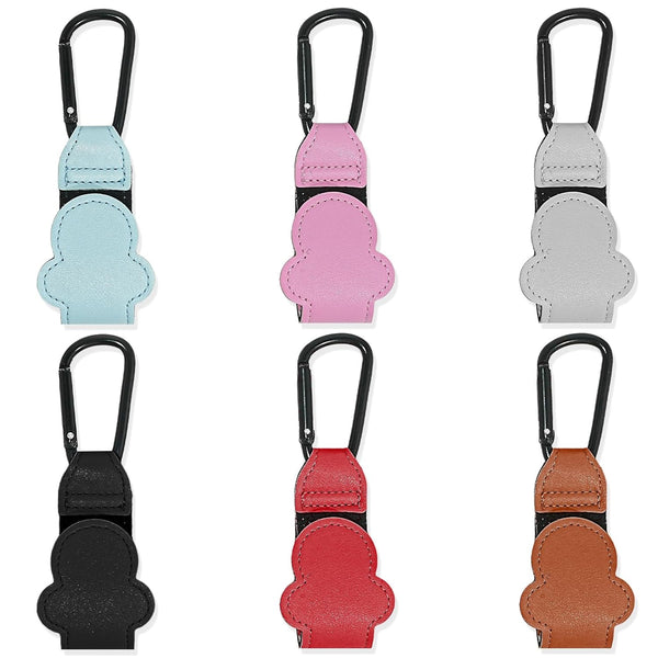 HOXITRADE 6PCS Stroller Hooks for Diaper Bags Durable Leather Stroller Straps & Heavy-Duty