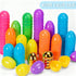 72 3.15'' 6 Garma Pcs Easter Eggs - Empty Bright Colors Plastic Eggs with Golden Eggshell Bulks for Easter Party Favors