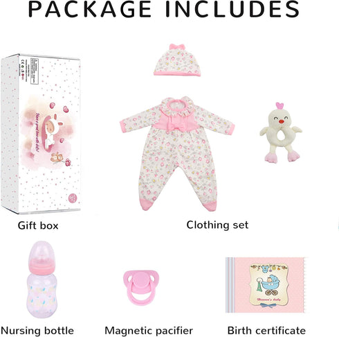 Reborn Baby Dolls - 16 Inch Realistic Newborn Girl, Lifelike Handmade Silicone Baby with Soft Weighted Body