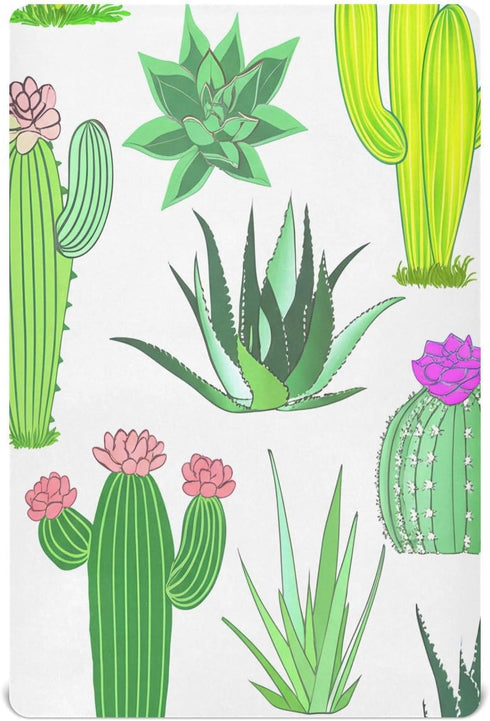 YETTASBIN 27 39 Cacti Succulents Fitted Crib Sheet for Baby Boys Girls, Extra Soft Breathable Nursery Bedding Sheet