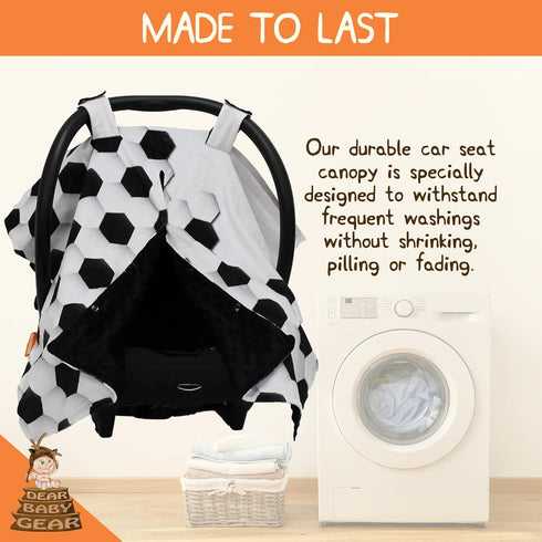 Lightweight Double Layer Car Seat Canopy with Soccer Pattern