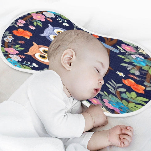 Bulletgxll Set 4, Owls on A Tree Unisex Baby Burp Cloths of Soft Absorbent Organic Cotton Muslin Burping Cloths
