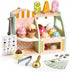 Set, 3+, Giant bean Wooden Ice Cream Play with Drop-Down Dispenser, Play Kitchen Accessories with Cones, Popsicles