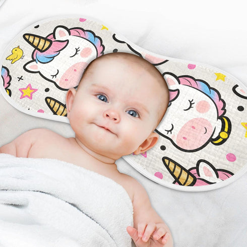 decor gift 4 Pack 22x11in Cotton Burp Cloth Soft and Absorbent? Cute Cartoon White Rainbow Unicorns Feed Cloth