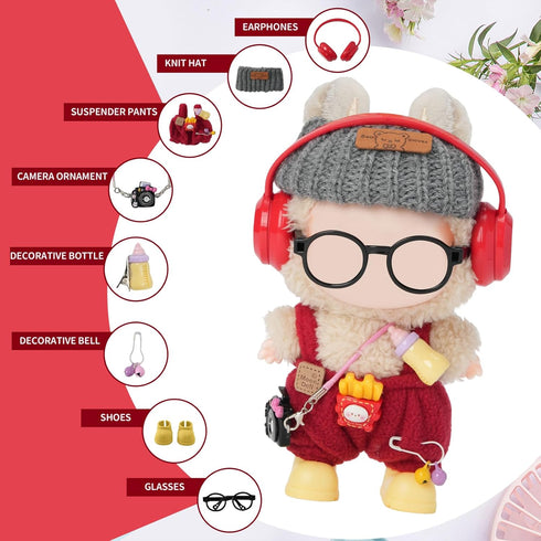 Yrlisfon 8-Piece Set 17cm Set Dolls Clothes(NO Doll), Dolls Cute Outfit Accessories, Small Clothes for Doll, Gift