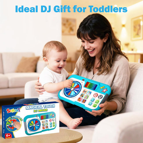 SANANT Set, 6-12 Tummy 1st 1 2 3 Baby DJ Toddler Musical DJ Table with Lights for Months, Preschool Infant Time Toy